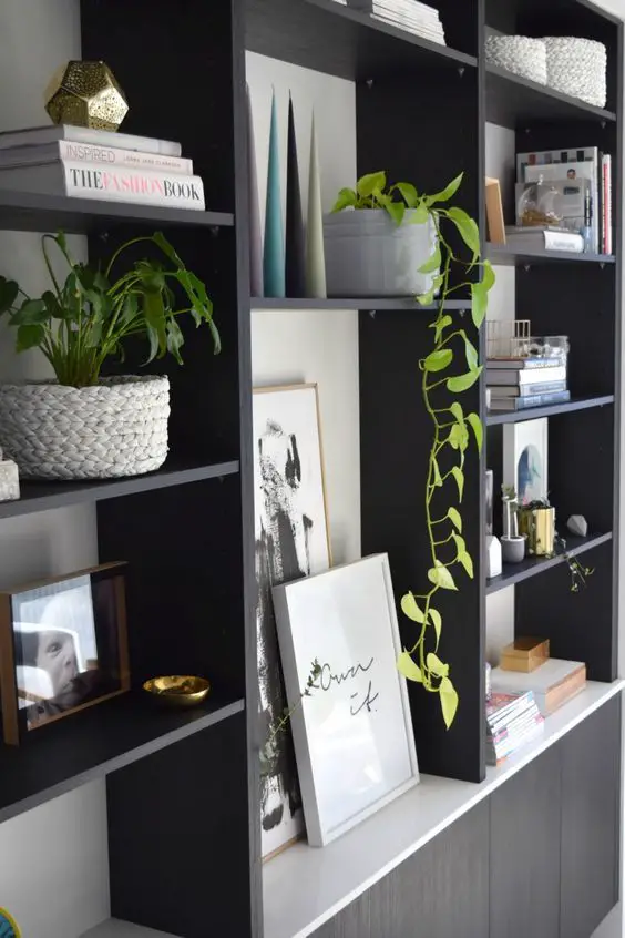 decorate floating shelves and bookcases