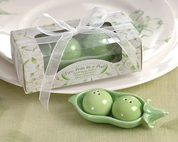 Ceramic Salt and Pepper Shakers - Two Peas in a Pod