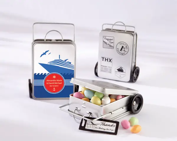 Personalized Suitcase Favor Tins