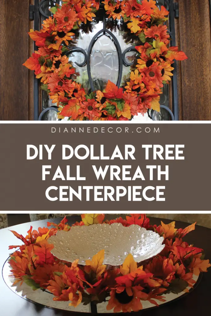 DIY Dollar Tree Fall Wreath Centerpiece Tutorial - DianneDecor.com