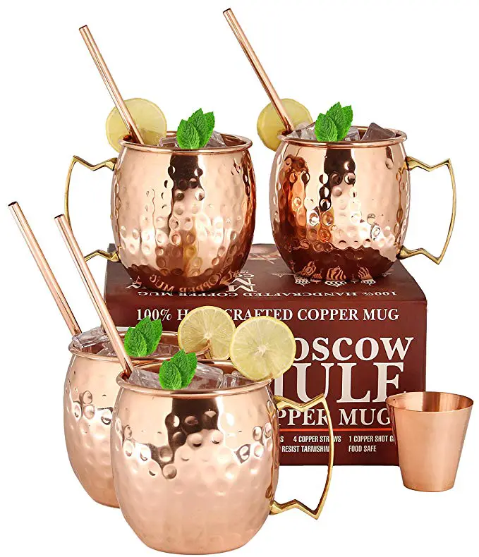 moscow mule copper mug set