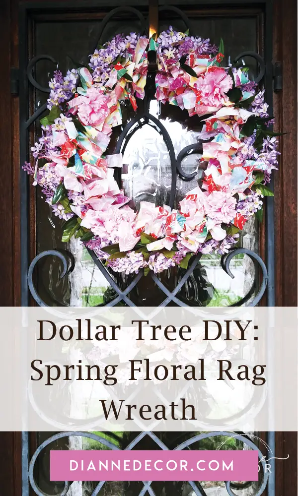 DIY spring floral rag wreath