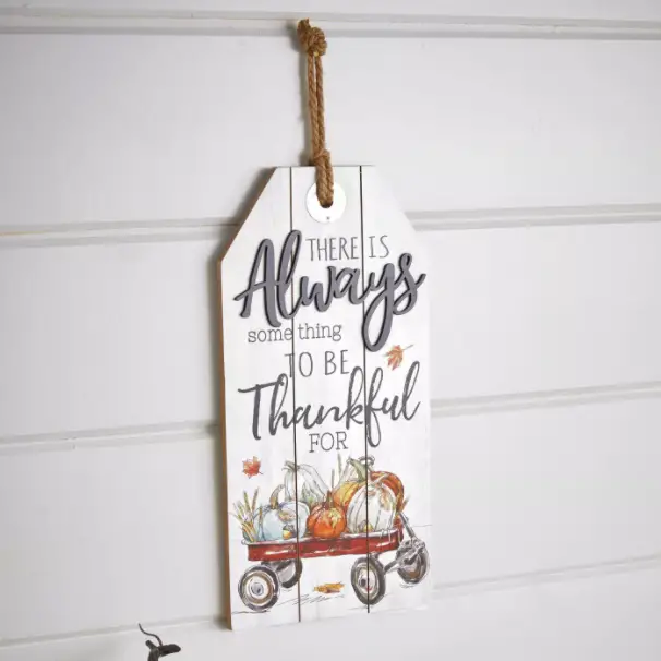 Lakeside There Is Always Something to be Thankful For Harvest Tag Style Wall Hanging Sign
