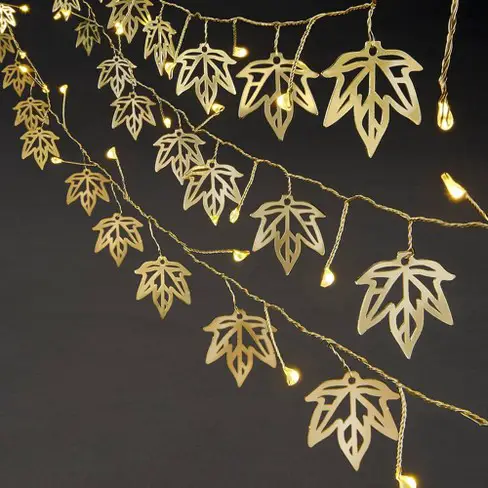 fall decor - leaf string lights