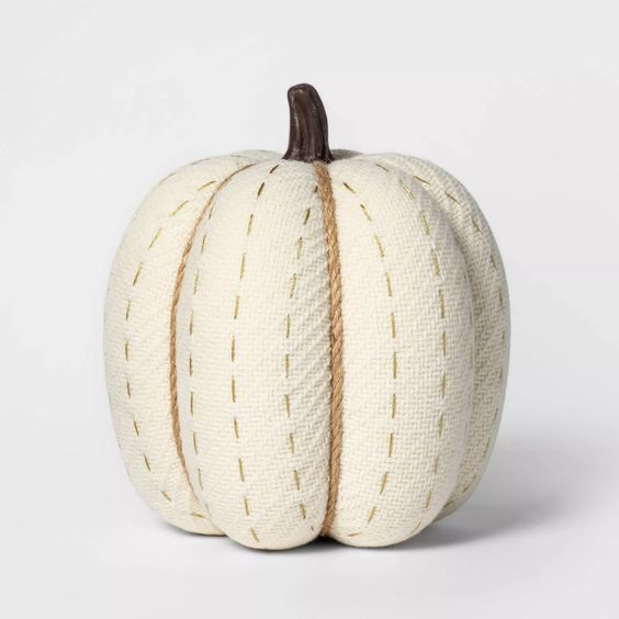 fall decor - knit white pumpkin