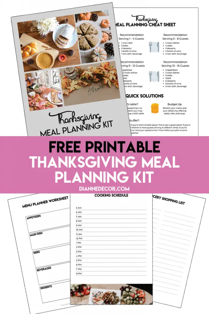 Free Printable Thanksgiving Meal Planning Kit