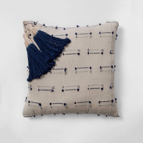 Square Washed Texture Bed Pillow Blue - Opalhouse