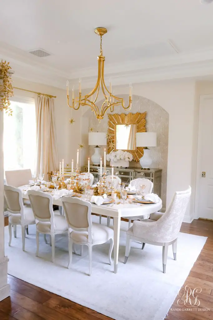 Gold and White Dining Room