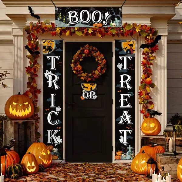 not scary halloween decor trick or treat banners