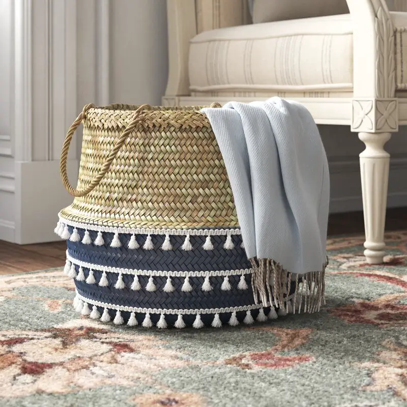 collapsible wicker basket