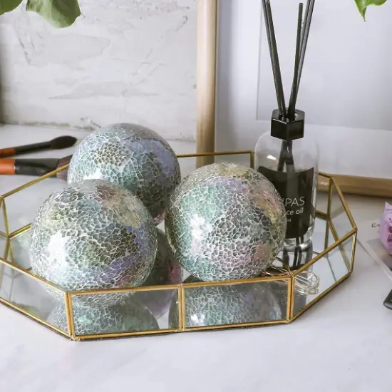 Home Accent Glass Decorative Balls 3PC