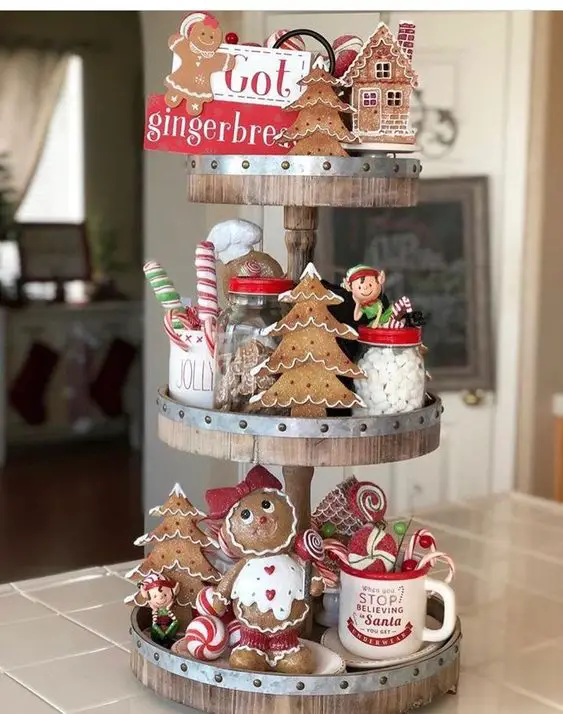 22 Holiday Tiered Tray Decor Displays You'll Love