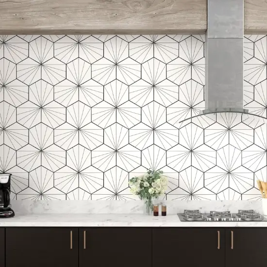 Kitchen Backsplash Ideas - Misha 9" x 10" Porcelain Patterned Wall & Floor Tile