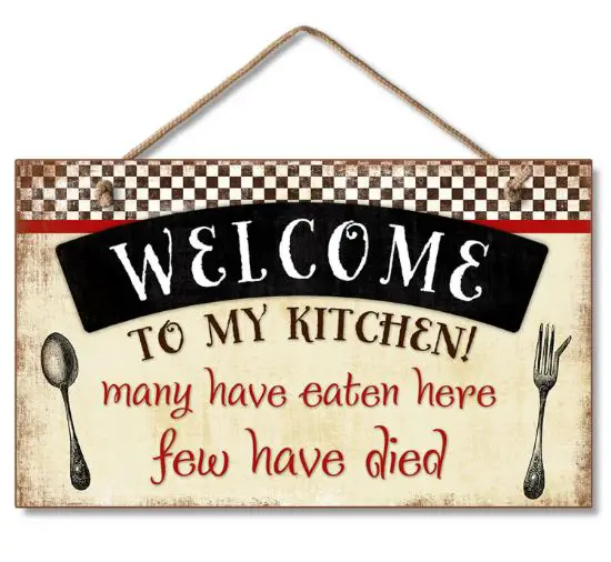 kitchen decor signs - Welcome to My Kitchen Decorative Wood Hanging Wall Décor