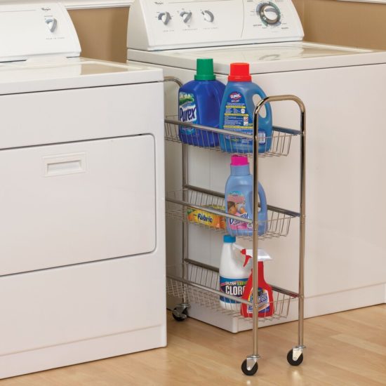 laundry cart between washer and dryer