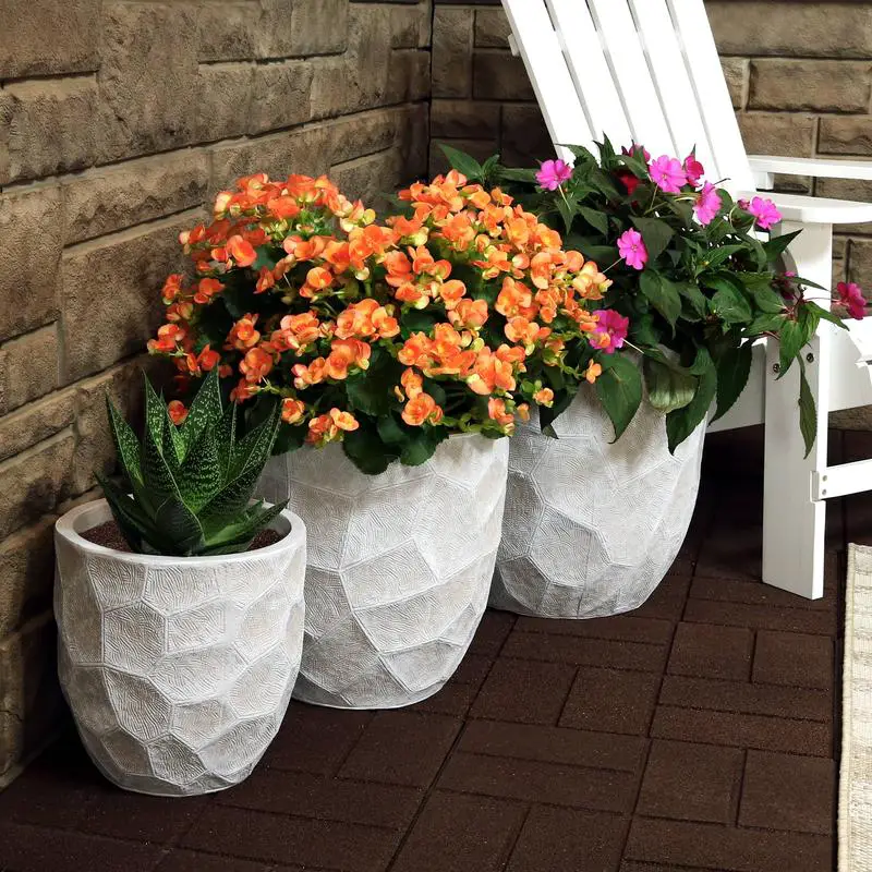 Sunnydaze Homestead Fiber Clay Planter Flower Pot - how to make you backyard look nice