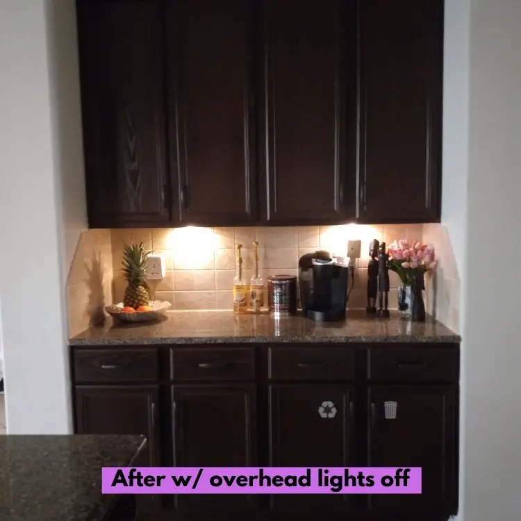 After: DIY Under Cabinet Lights