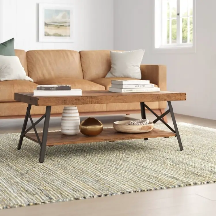 Natural Pine Brown Laguna Coffee Table with Storage
