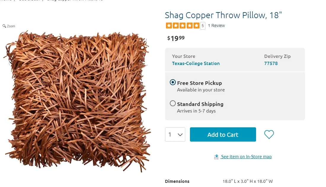 copper shag throw pillow