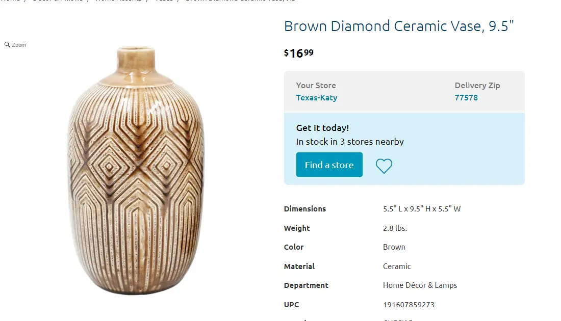 copper peak diamond ceramic vase