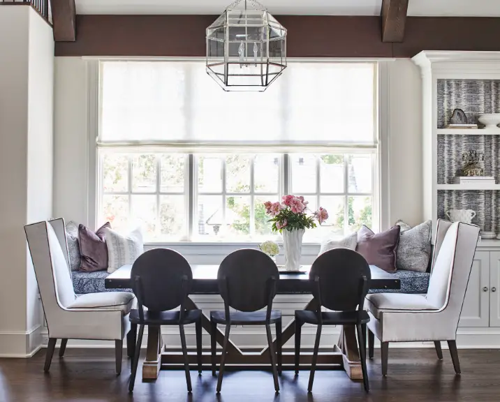 transitional decor in dining room