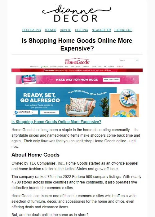 Is Shopping Home Goods Online More Expensive?