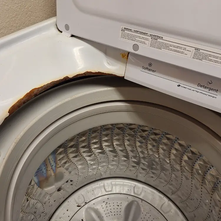 Easy Fix for a Rusty Washing Machine - DianneDecor.com