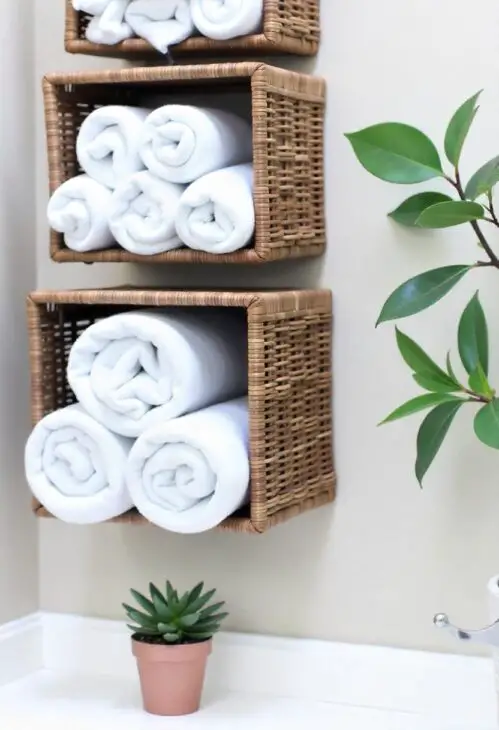 decorate with bathroom towels