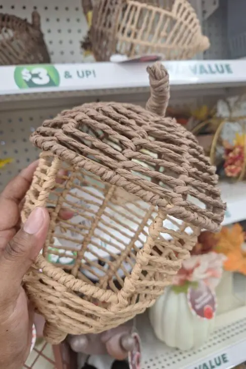 Dollar Tree Fall Decor - Rattan Acorn
